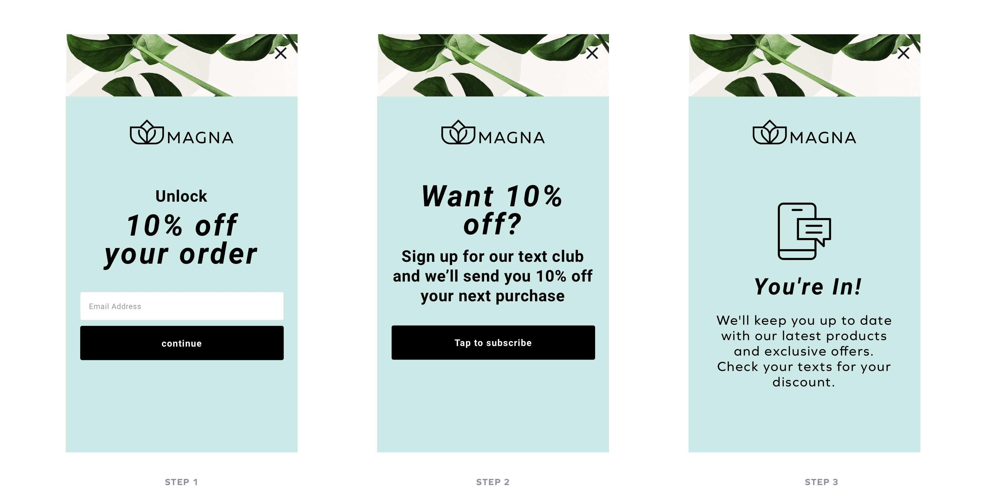 Munculan tiga langkah untuk mengumpulkan pelanggan pemasaran email dan SMS