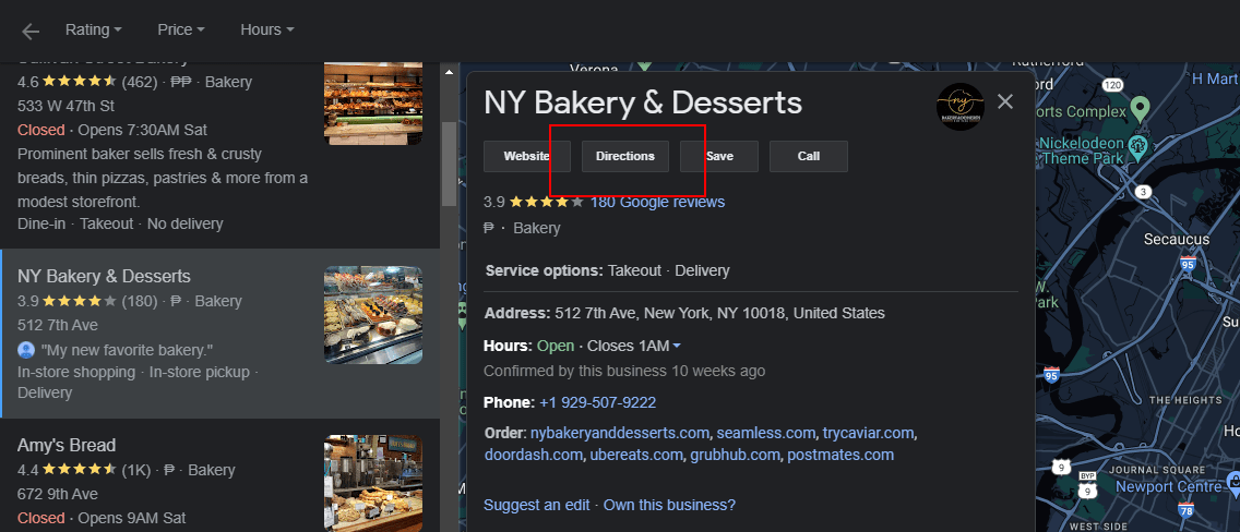 グーグルマップランキング-方向
