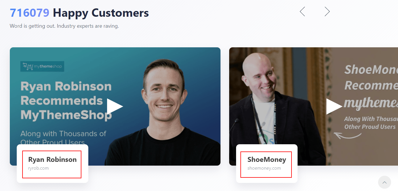 Testimonial Linkaufbau - mythemeshop