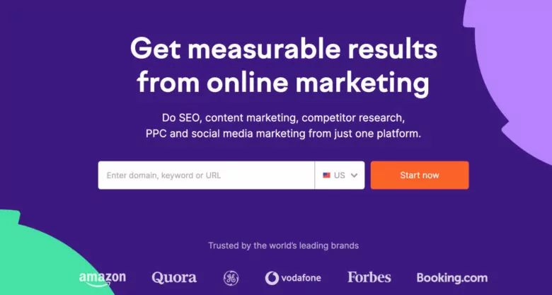 semrush-домашняя страница-партнерский-маркетинг-программное обеспечение