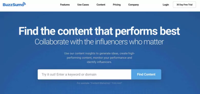 buzzsumo-домашняя страница