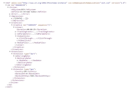 VAST 代码的外观示例