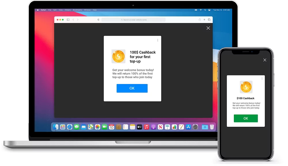 插页式广告是一种易于关闭的整页广告，适合桌面和移动屏幕