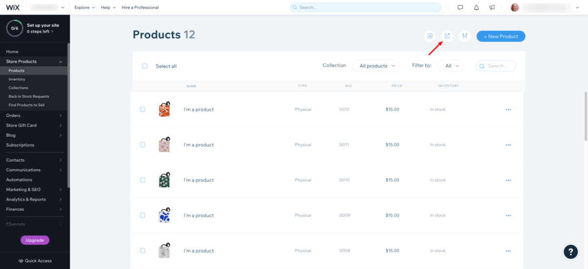 Exportar productos Wix 1 Export Wix Products