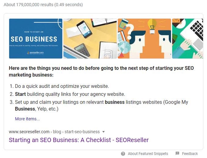 Наш блог с оптимизированными заголовками, появляющимися в избранном фрагменте Our blog with optimized headers appearing on the featured snippet