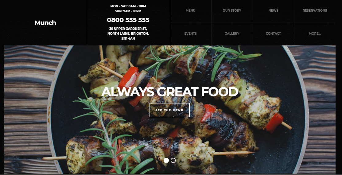 Тема WordPress для малого бизнеса Munch