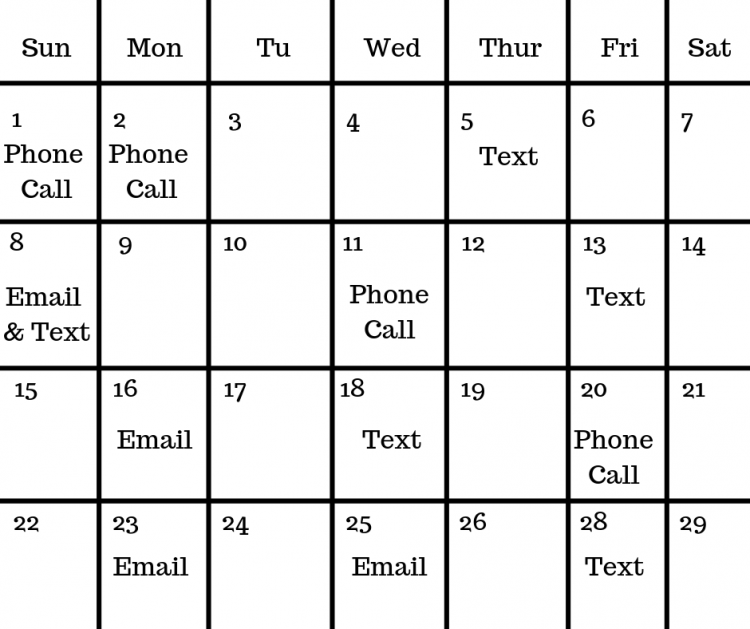 calendario de seguimiento de oportunidades de venta de bienes raíces