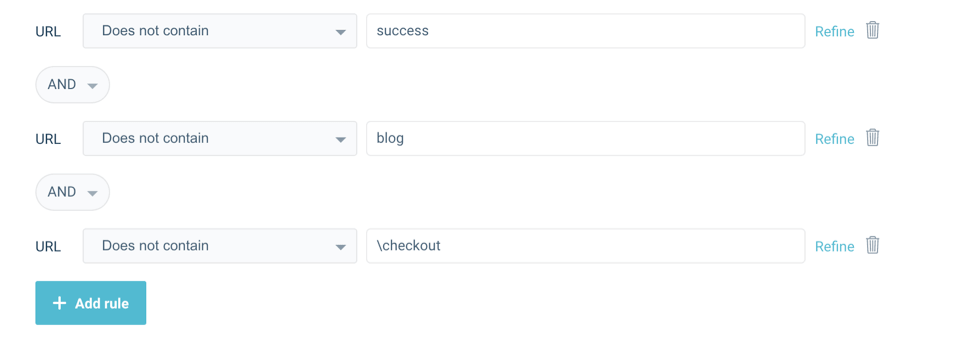 Segmentación por URL de Wisepops