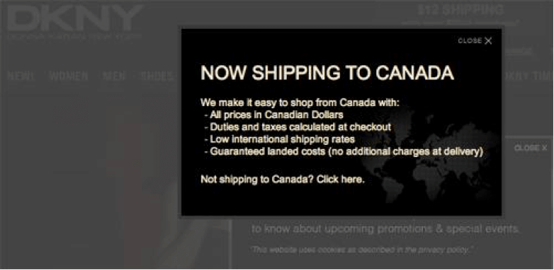 Exemplu pop-up de livrare