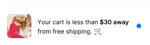 Promoție pop-up cu valoarea coșului