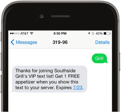 Exemplu de marketing prin SMS de Vinerea Neagră