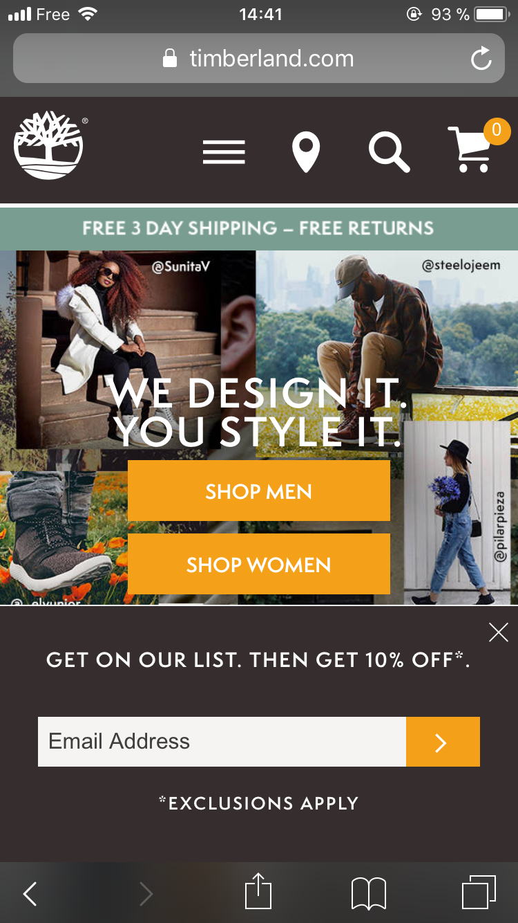 Pop-up-ul lui Timberland