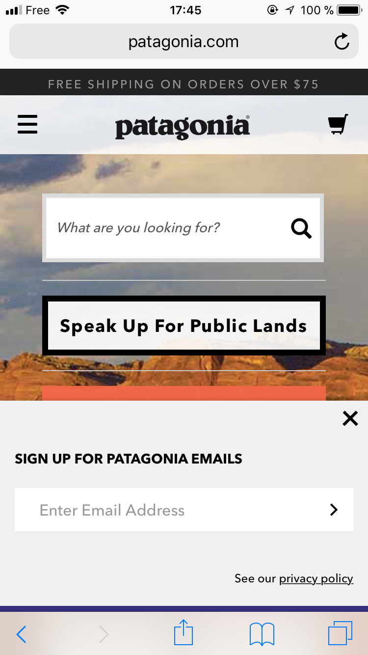 Opțiunea pop-up mobilă de la Patagonia