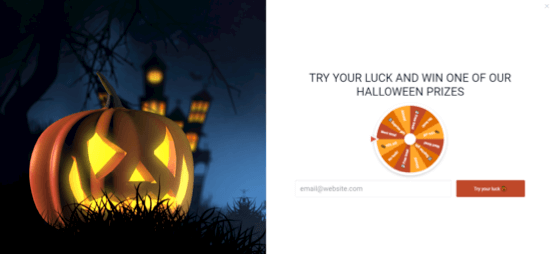 Pop-up de giro para ganhar de Halloween