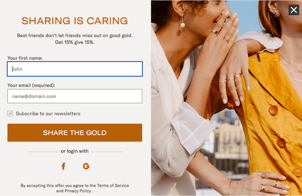 Aurate New York Popup-Beispiel