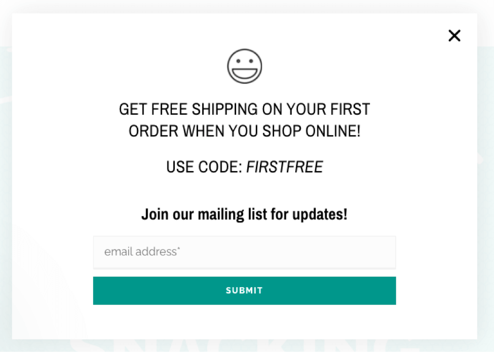 Popup-Beispiel für Sarahs Snacks