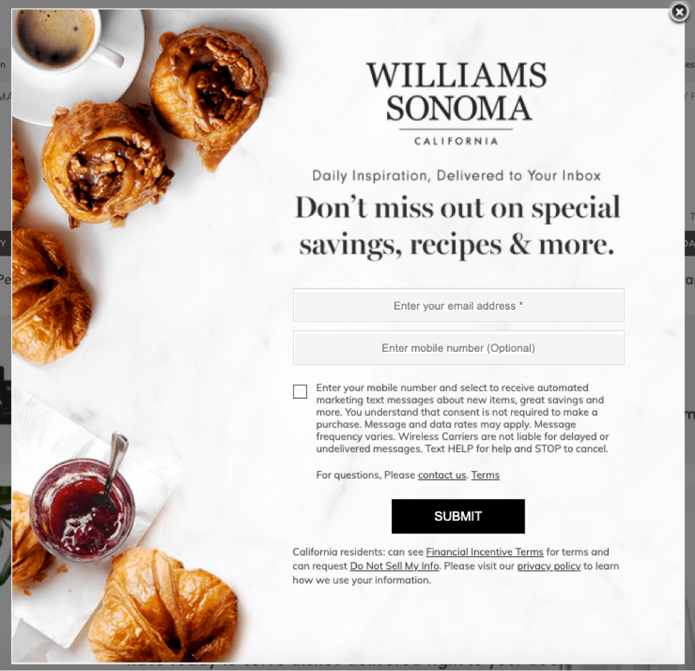 ウィリアムズソノマポップアップ