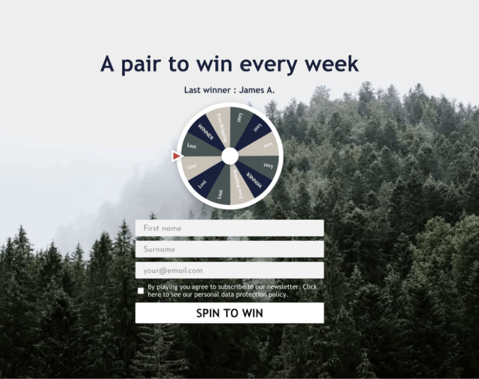 Exemplo de pop-up Faguo