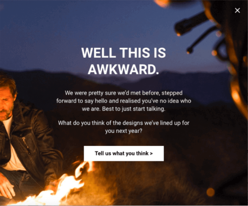 Popup de intenção de saída de asfalto