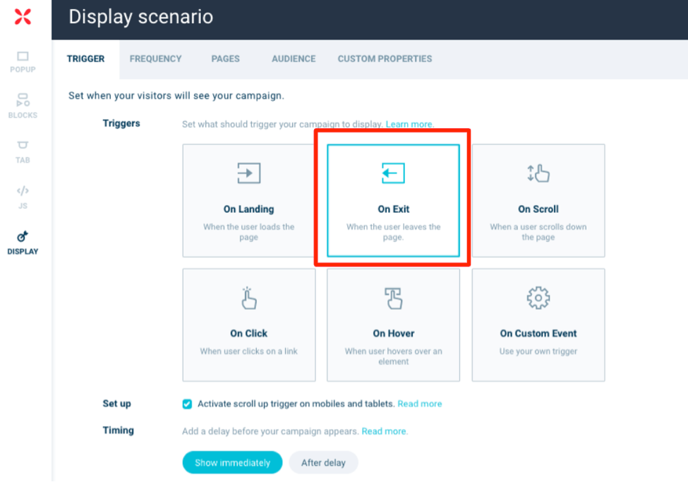 Wisepops 退出顯示場景