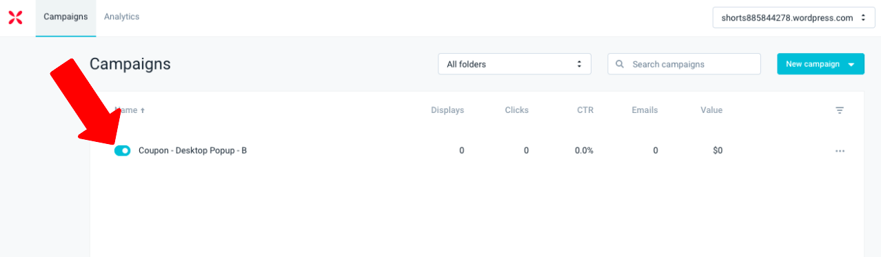 Aktifkan kampanye popup WooCommerce Anda