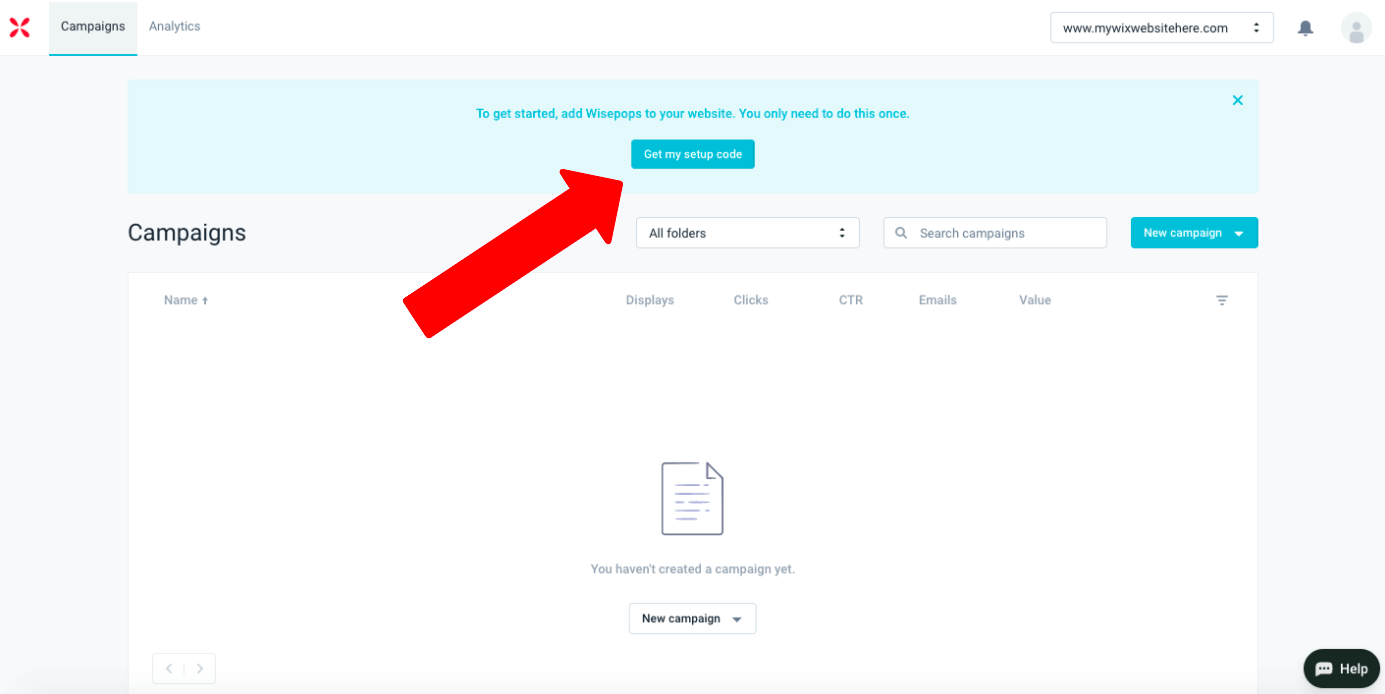 Proses pengaturan Wisepops
