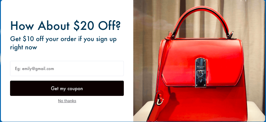 Template Wisepops yang telah diedit