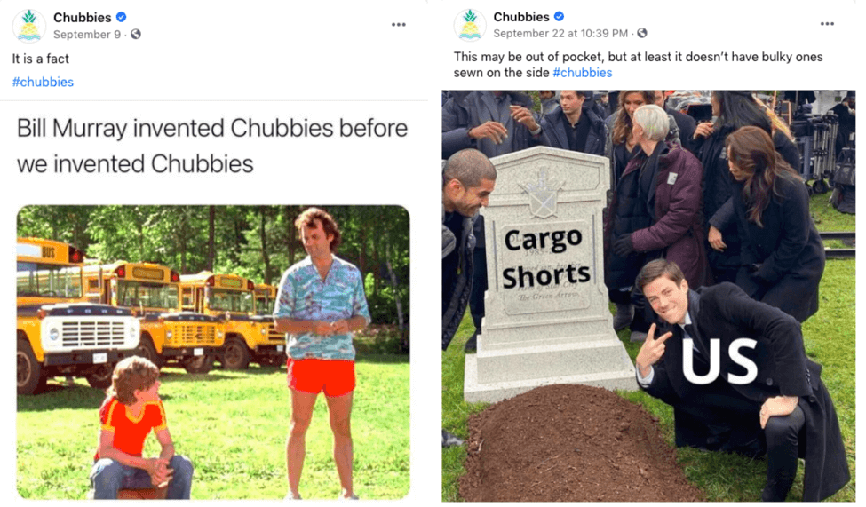 Chubbies โพสต์โซเชียล