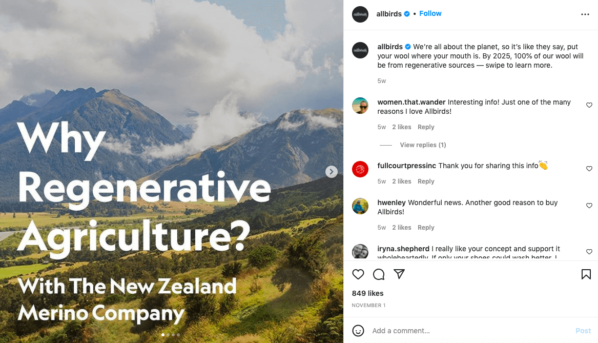 Allbirds regenerative Landwirtschaft