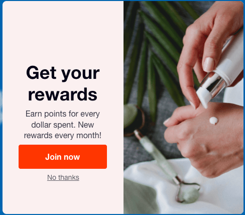 고객 충성도 팝업 템플릿