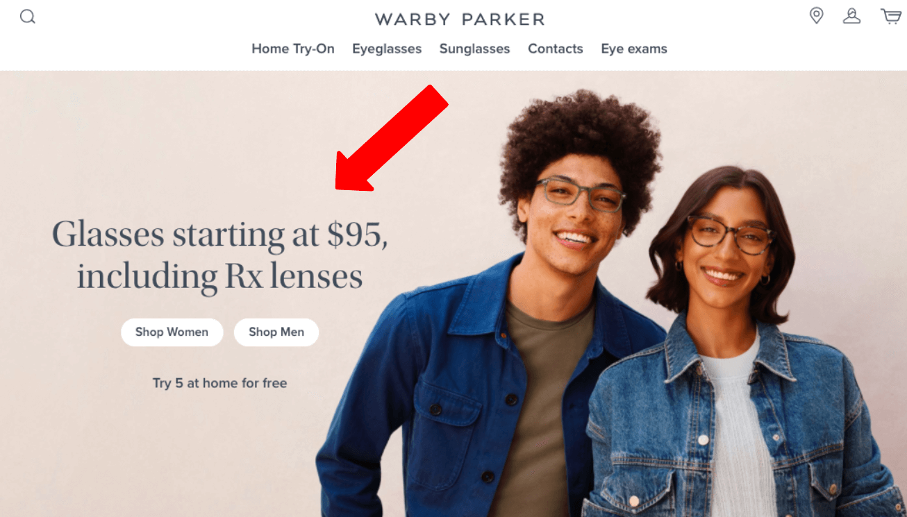 Copywriting judul Warby Parker