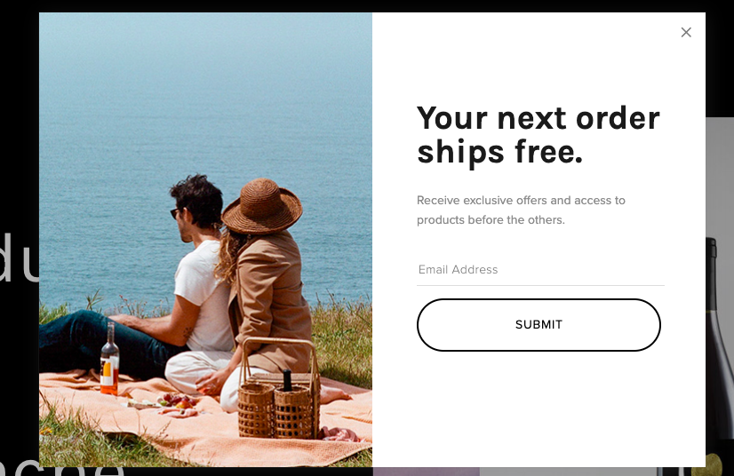 免费送货弹出窗口