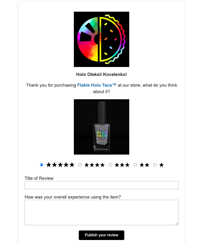 带有评论的电子邮件
