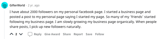 reddit 示例 facebook 增长