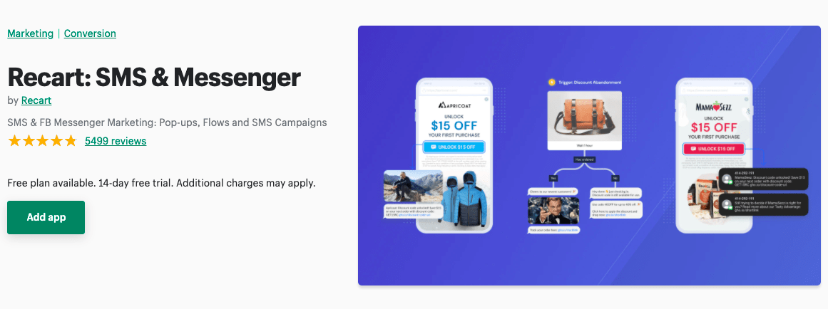 recart-shopify- الصفحة