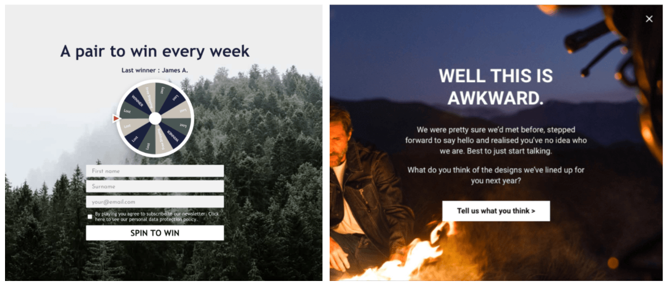 أمثلة الحملة