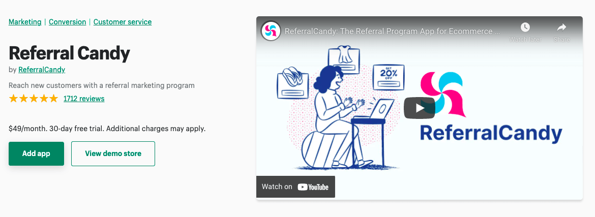 إحالة الحلوى shopify الصفحة