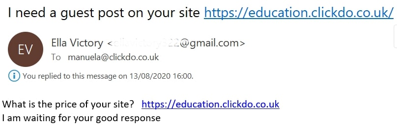 exemple d'e-mail de sensibilisation grossier et non professionnel