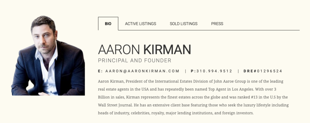 Aaron Kirman Immobilier