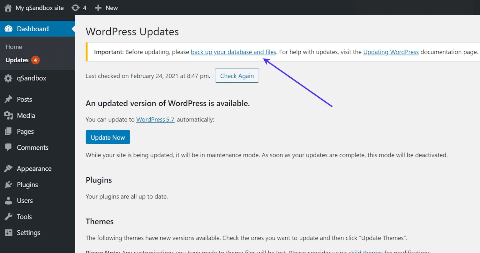 wordpress.com vs. wordpress.org: WordPress-Update