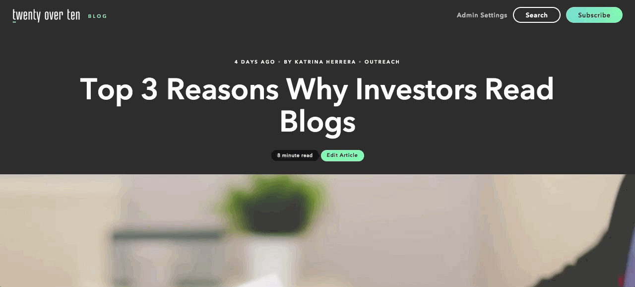 투자자들이 블로그를 읽는 이유