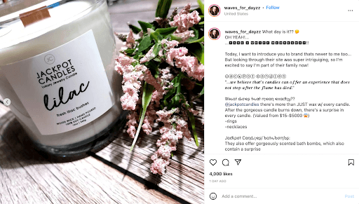 Beispiel einer Jackpot-Kerze