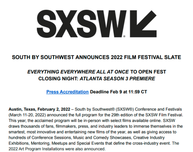 comunicato stampa per un evento