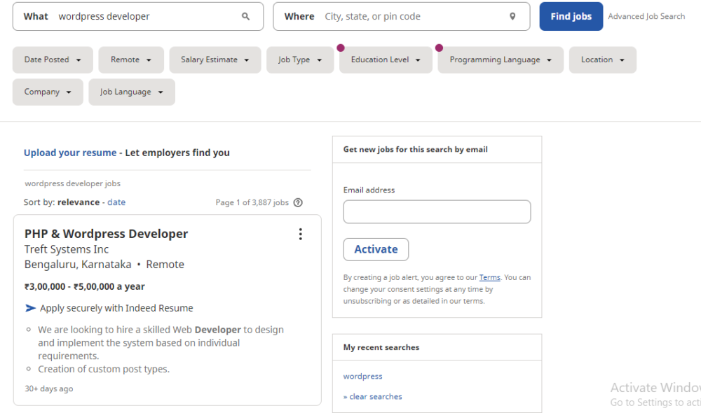 wordpress 開發人員職位