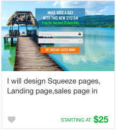 Fiverrランディングページデザインギグ