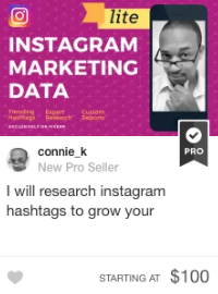 Gig di marketing hashtag Instagram di Fiverr