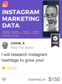 Instagram hashtag marketing Gig su Fiverr