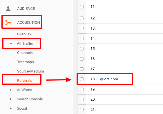 ปริมาณการอ้างอิง Quora