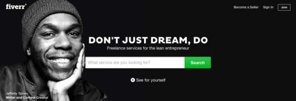 Pasek wyszukiwania Fiverr