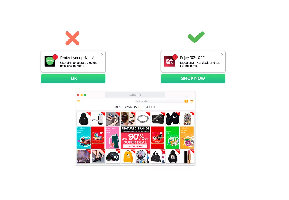 방문 페이지와 광고 소재의 불일치